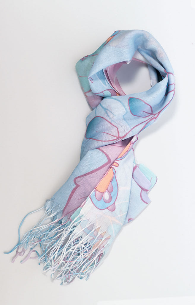 Butterfly Fringe Scarf | A04