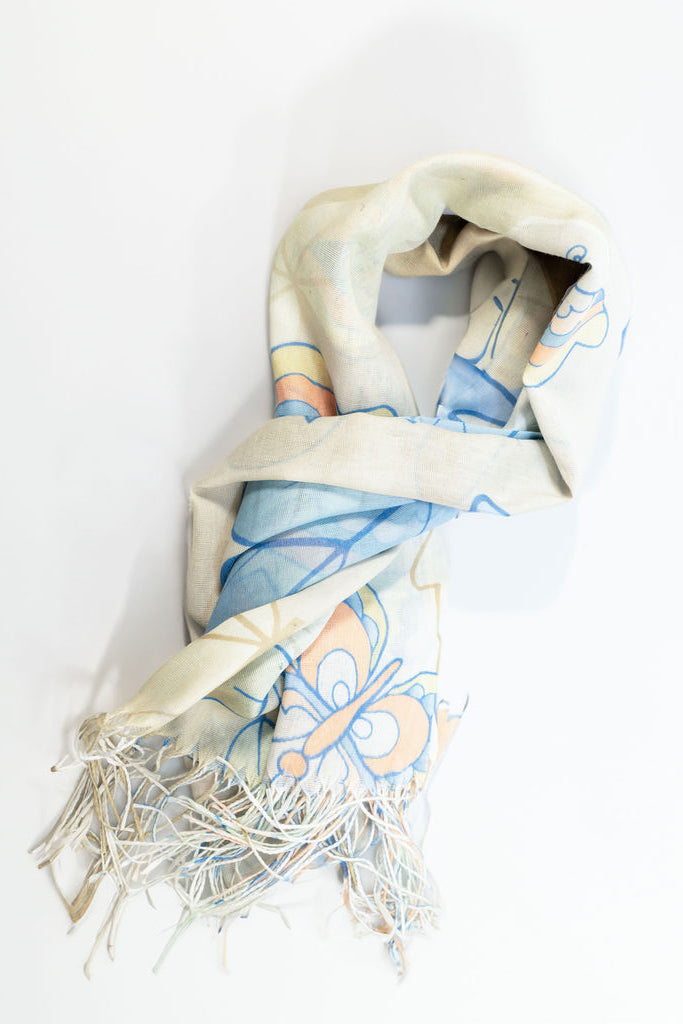 Butterfly Fringe Scarf | A04